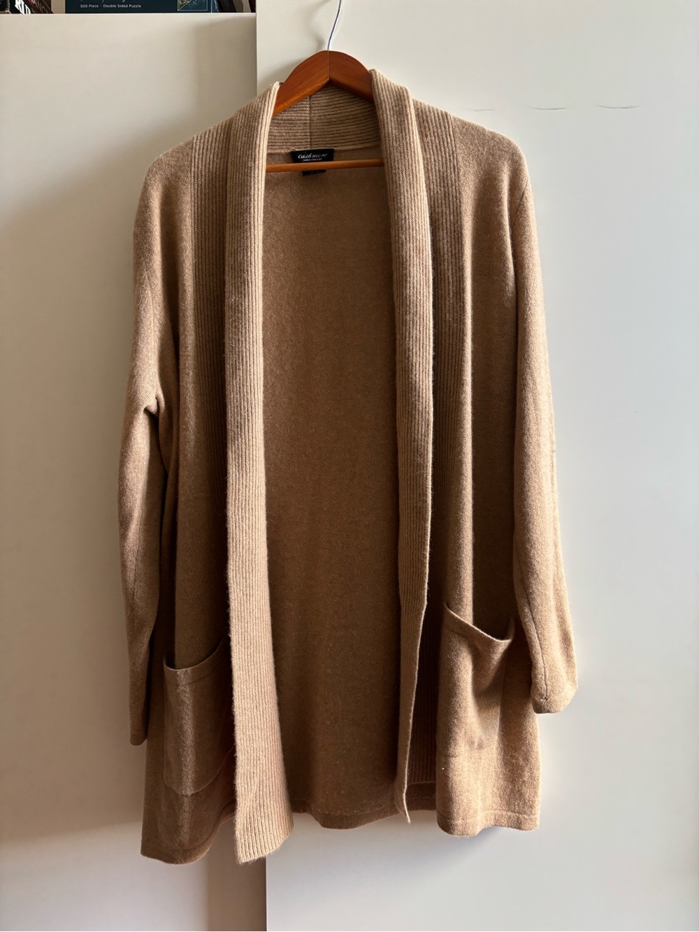 Lord & Taylor Cashmere Cardigan Sweater in Camel